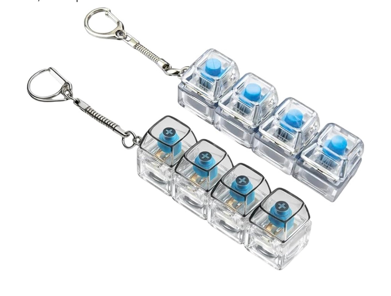 Keyboard Key Chain Fidget Toy for Adults Fidget Clicker Decompression Keychains Stress Relief Gadget Interesting Pendant