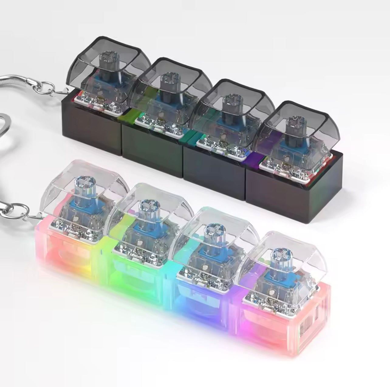 Keyboard Key Chain Fidget Toy for Adults Fidget Clicker Decompression Keychains Stress Relief Gadget Interesting Pendant